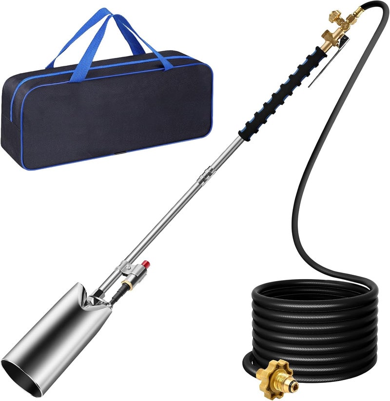 ARTFLAMM Portable Propane Torch Weed Burner Kit with Storage Bag, High Output BTUs Weed Torch with 10 FT Hose, Self Igniter Flame Torch for Campfires,Roofing,Melting Snow Ice - Image 1